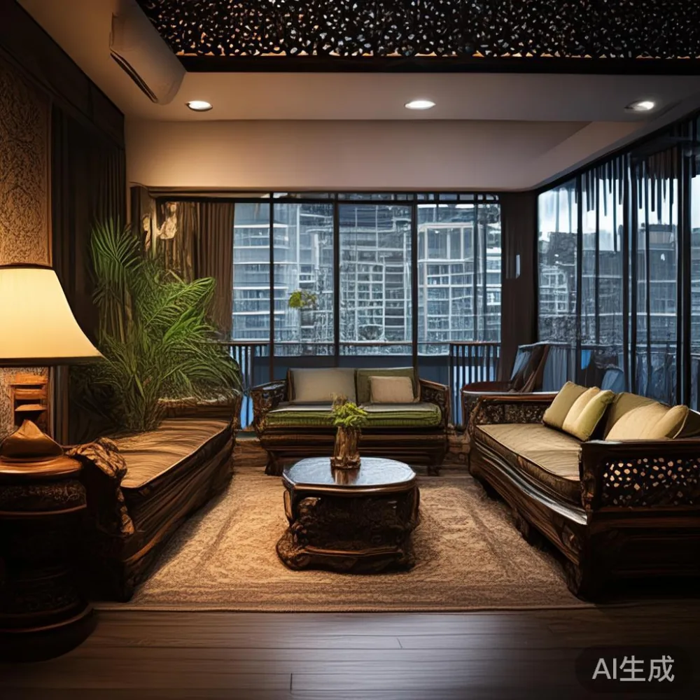 The Long-Term Value of Solid Wood: A 5-Year Cost Analysis for Singapor — room setting at dusk with warm lamp light, film 