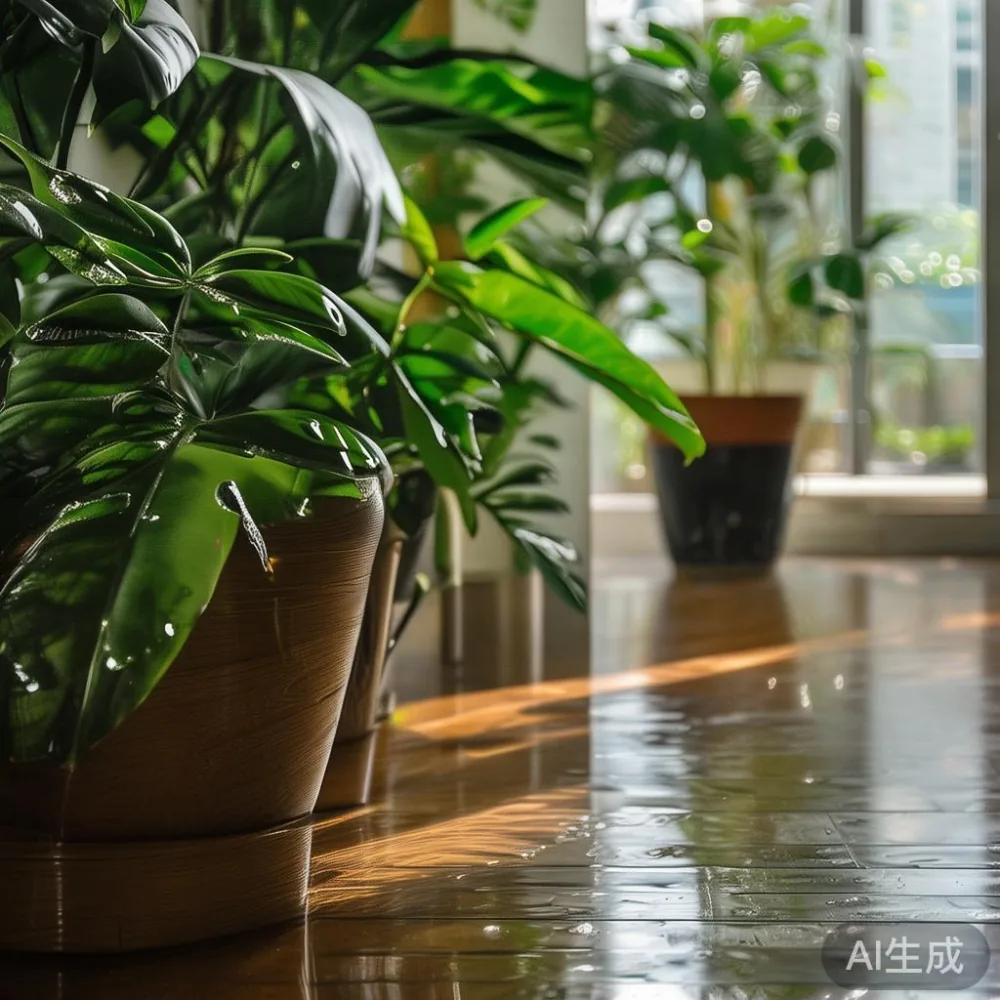 Caring for a Lacquered Surface in a Tropical Climate: A Singapore Owne — corner of a small condo apartment with wooden fl