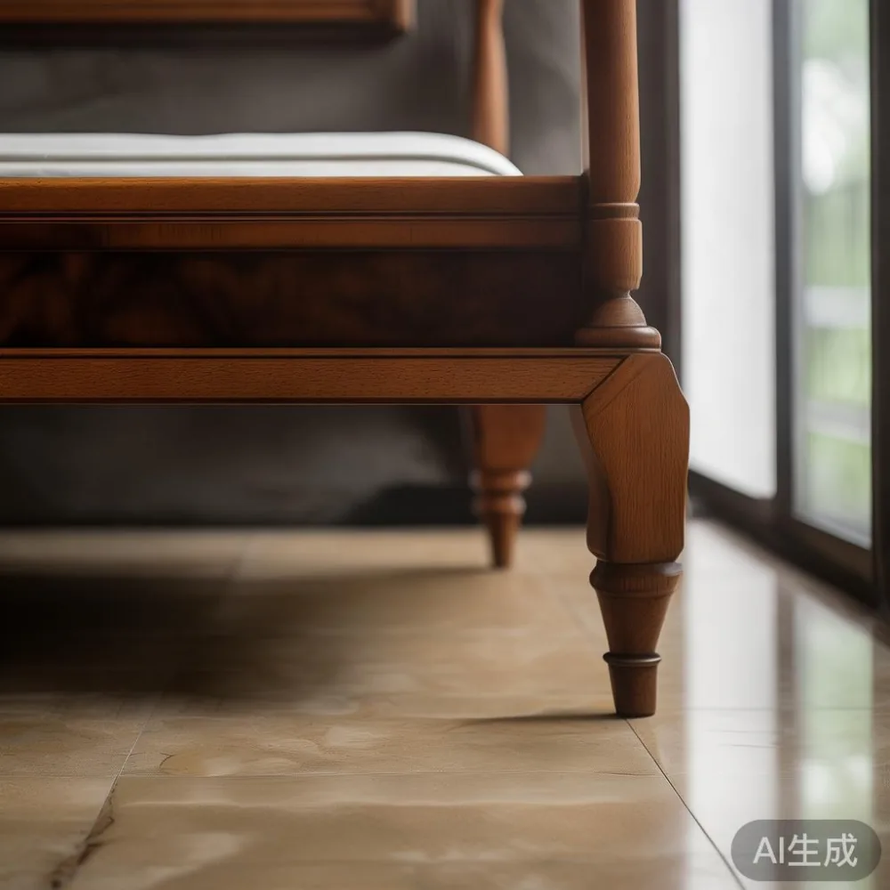 Caring for Lacquered Majlis Furniture in a Singapore HDB: A Practical  — detail of the base and leg construction on a bed