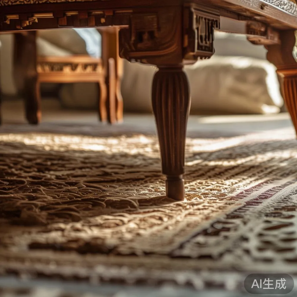 Caring for a Lacquered Surface in a Tropical Climate: A Majlis Furnitu — detail of the base and leg construction on a bed