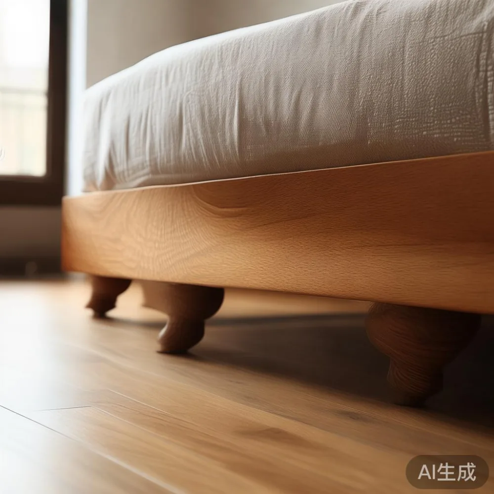 Warm Minimal Living: Matching Majlis Furniture Without Losing the Cosy — detail of the base and leg construction on a bed