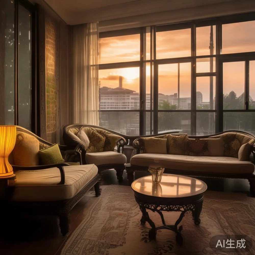 How to Read a Furniture Warranty Without Getting Caught Out in Singapo — room setting at dusk with warm lamp light, film 