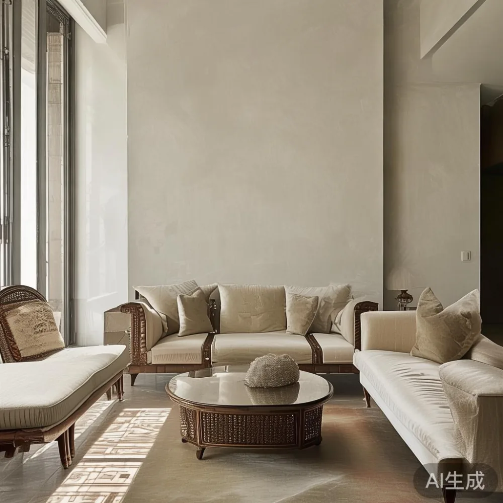 How to Style a Small Singapore Apartment with Majlis Furniture (Withou — staged against a plain wall with a linen sofa ne